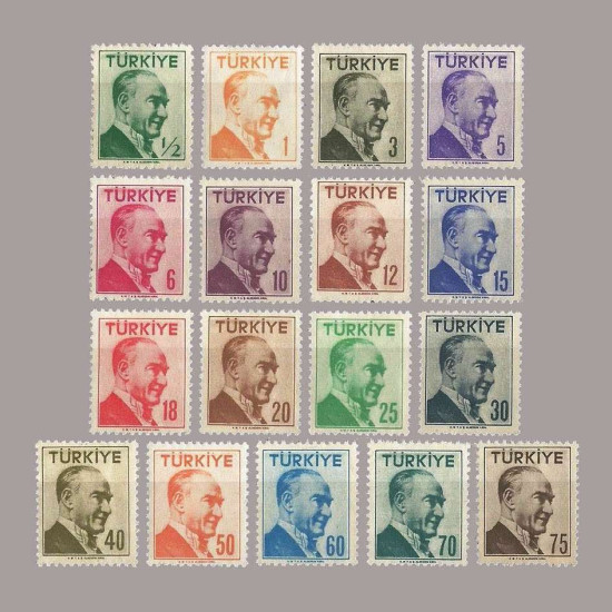 1956 ATATÜRK (Tek çizgi çerçeveli portre)