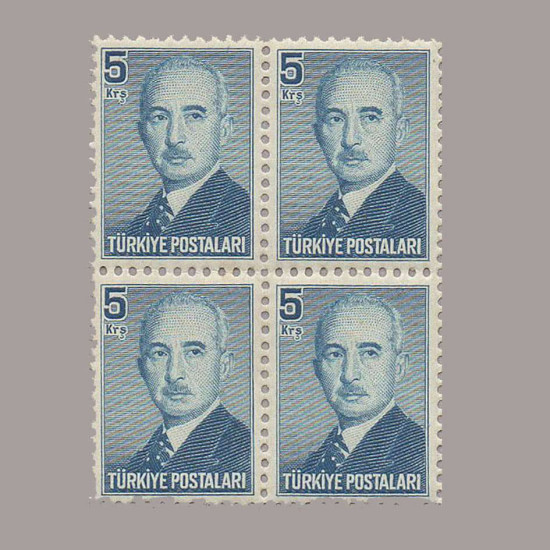 1948 LONDRA BASKISI İNÖNÜ PULLARI DÖRTLÜ BLOK