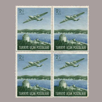 1950  2.1/2 UÇAK PULU DÖRTLÜ BLOK