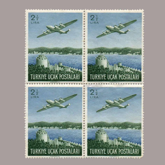 1950  2.1/2 UÇAK PULU DÖRTLÜ BLOK