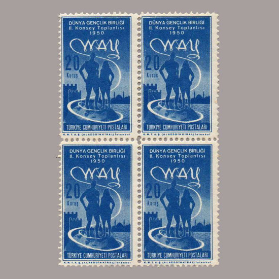 1950 DÜNYA GENÇLİK BİRLİĞİ II.KONSEYİ TOPLANTISI DÖRTLÜ BLOK