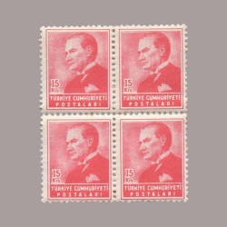 1955 ATATÜRK (Sola bakan Portre) DÖRTLÜ BLOK