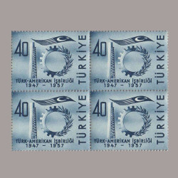 1957 TÜRK-AMERİKAN İŞBİRLİĞİNİN 10.YILI DÖRTLÜ BLOK