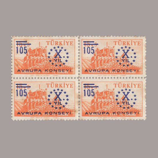 1959 AVRUPA KONSEYİ'nin 10.YILI ŞÜRŞARJLI DÖRTLÜ BLOK