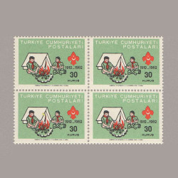 1962 TÜRK İZCİLİĞİNİN 50.YILI DÖRTLÜ BLOK