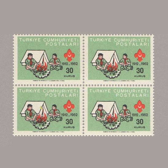 1962 TÜRK İZCİLİĞİNİN 50.YILI DÖRTLÜ BLOK