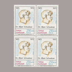 1975 DR.ALBERT SCHWEİTZER'in  DOĞUMUNUN 100.YILI DÖRTLÜ BLOK