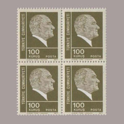 1977 ATATÜRK SÜREKLİ SERİ DÖRTLÜ BLOK