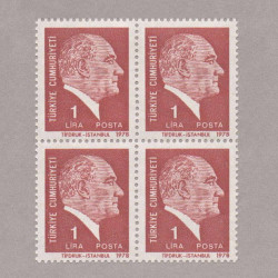 1978 ATATÜRK SÜREKLİ SERİ DÖRTLÜ BLOK