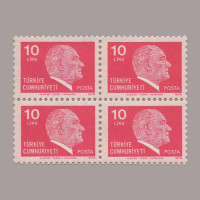 1979 ATATÜRK SÜREKLİ SERİ DÖRTLÜ BLOK
