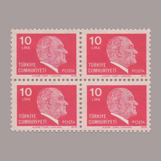 1979 ATATÜRK SÜREKLİ SERİ DÖRTLÜ BLOK