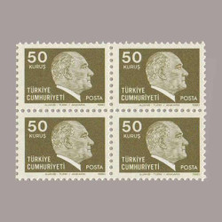 1980 ATATÜRK SÜREKLİ SERİ DÖRTLÜ BLOK