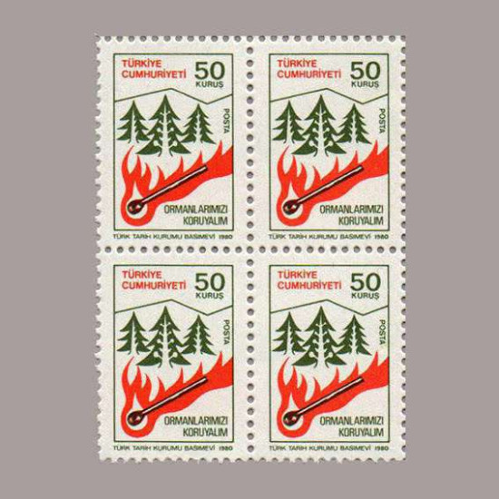 1980 ORMAN KONULU SÜREKLİ SERİ DÖRTLÜ BLOK