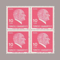1981 ATATÜRK SÜREKLİ SERİ DÖRTLÜ BLOK