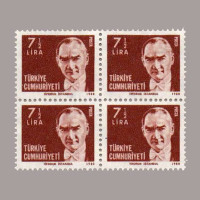 1981 ATATÜRK SÜREKLİ SERİ DÖRTLÜ BLOK