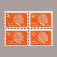 1981 ATATÜRK SÜREKLİ SERİ DÖRTLÜ BLOK