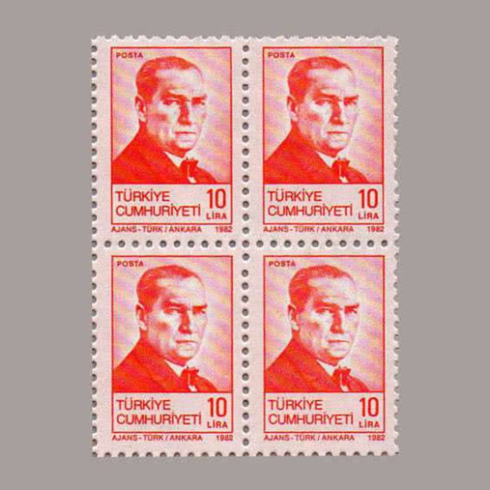 1982 ATATÜRK SÜREKLİ SERİ DÖRTLÜ BLOK