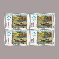 1982 RESSAM İBRAHİM ÇALLI'nın DOĞUMUNUN 100.YILI DÖRTLÜ BLOK