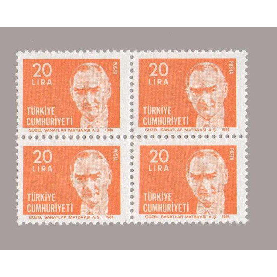 1984 ATATÜRK SÜREKLİ SERİ DÖRTLÜ BLOK
