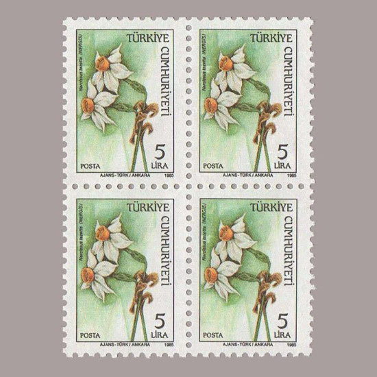 1985 KIR ÇİÇEKLERİ SÜREKLİ SERİ DÖRTLÜ BLOK