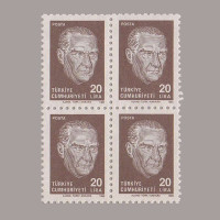 1985 ATATÜRK SÜREKLİ SERİ DÖRTLÜ BLOK