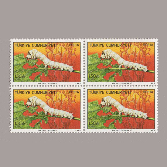 1989 TÜRK İPEK BÖCEKÇİLİĞİ DÖRTLÜ BLOK