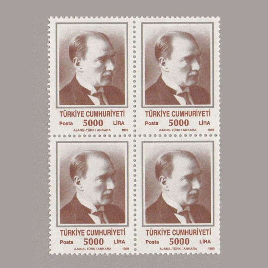 1989 ATATÜRK SÜREKLİ SERİ DÖRTLÜ BLOK