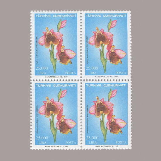 1997 ORKİDE KONULU SÜREKLİ SERİ DÖRTLÜ BLOK