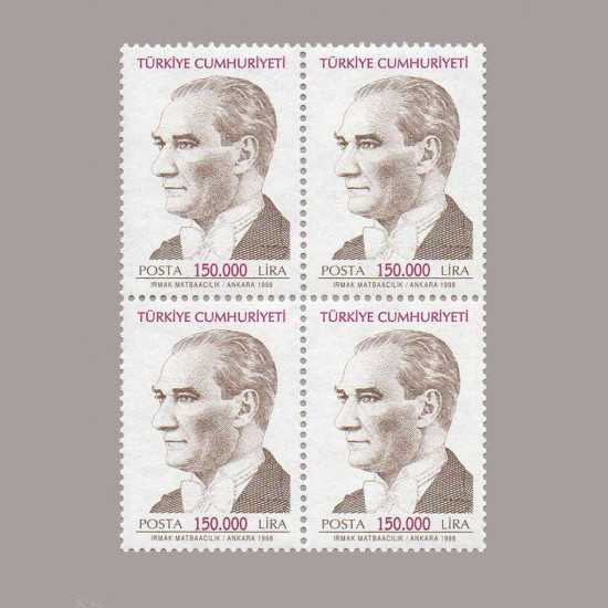 1998 ATATÜRK SÜREKLİ SERİ DÖRTLÜ BLOK