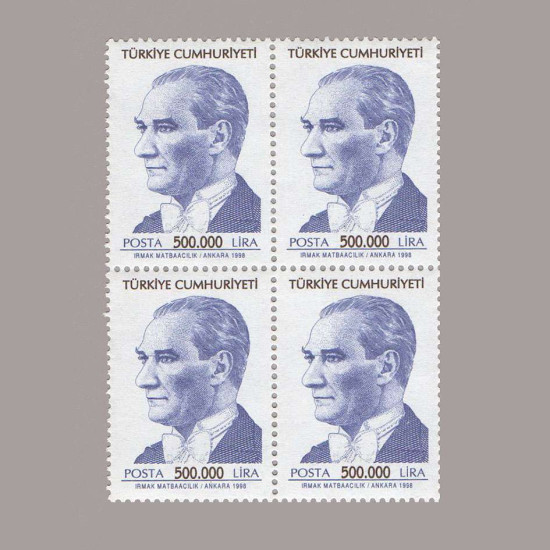 1998 ATATÜRK SÜREKLİ SERİ DÖRTLÜ BLOK