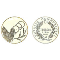 2000 GÜVERCİN HATIRA PARASI GÜMÜŞ