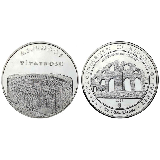 2012 ASPENDOS ANTİK KENTİ HATIRA PARASI GÜMÜŞ