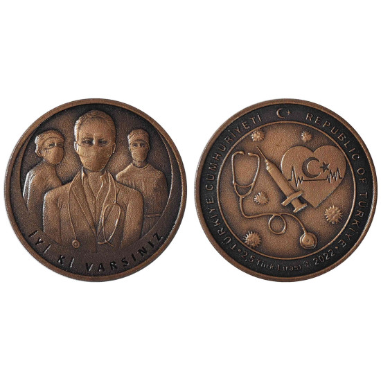 2022 YILI KORONAVİRÜS " İYİ Kİ VARSINIZ " HATIRA BRONZ 