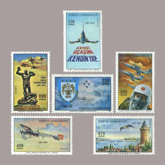 1971 SÜREKLİ UÇAK PULLARI